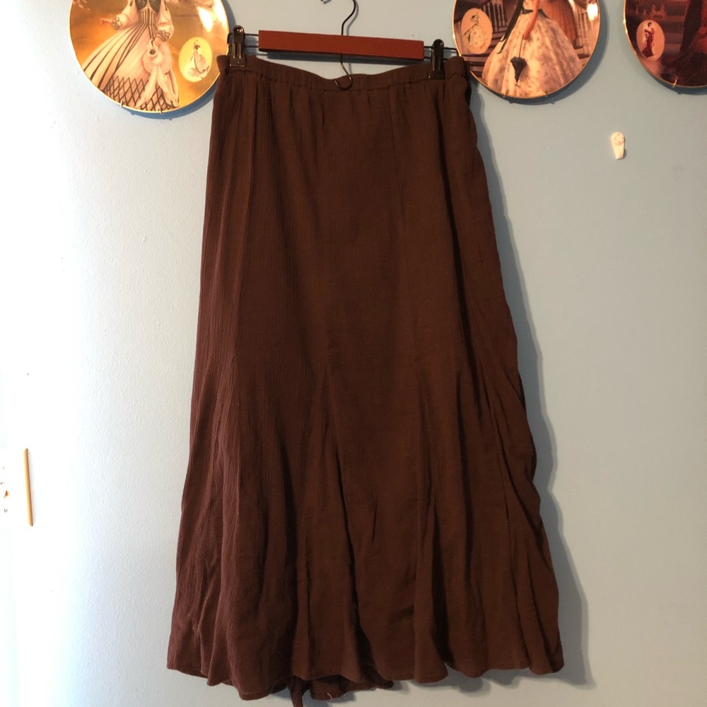 JM Collection lined brown skirt elastic waist 24W